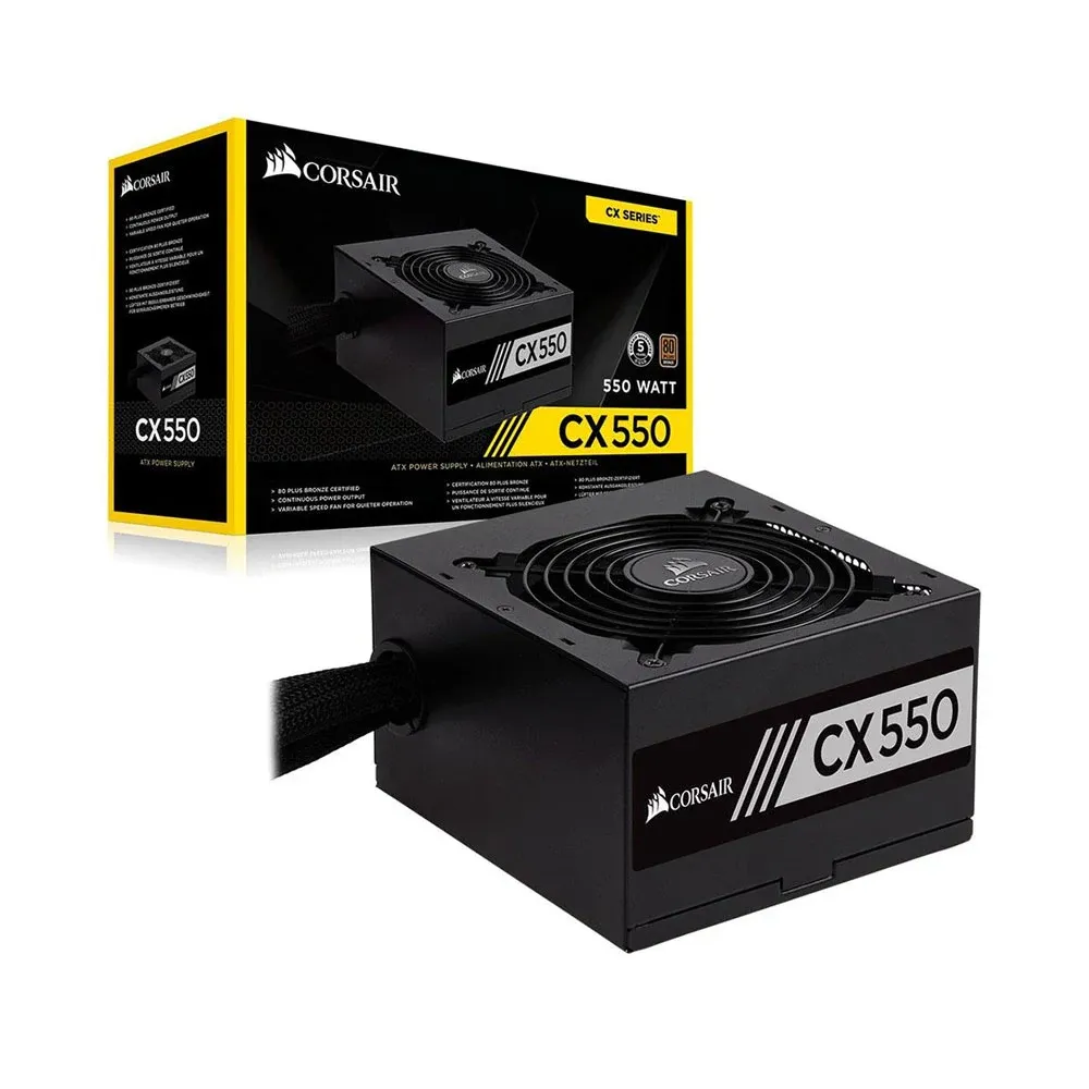 Nguồn máy tính Corsair CX550 (80 Plus Bronze/ Màu Đen)